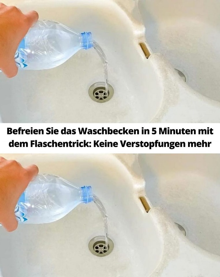 Befreien Sie das Waschbecken in 5 Minuten mit dem Flaschentrick: Keine Verstopfungen mehr