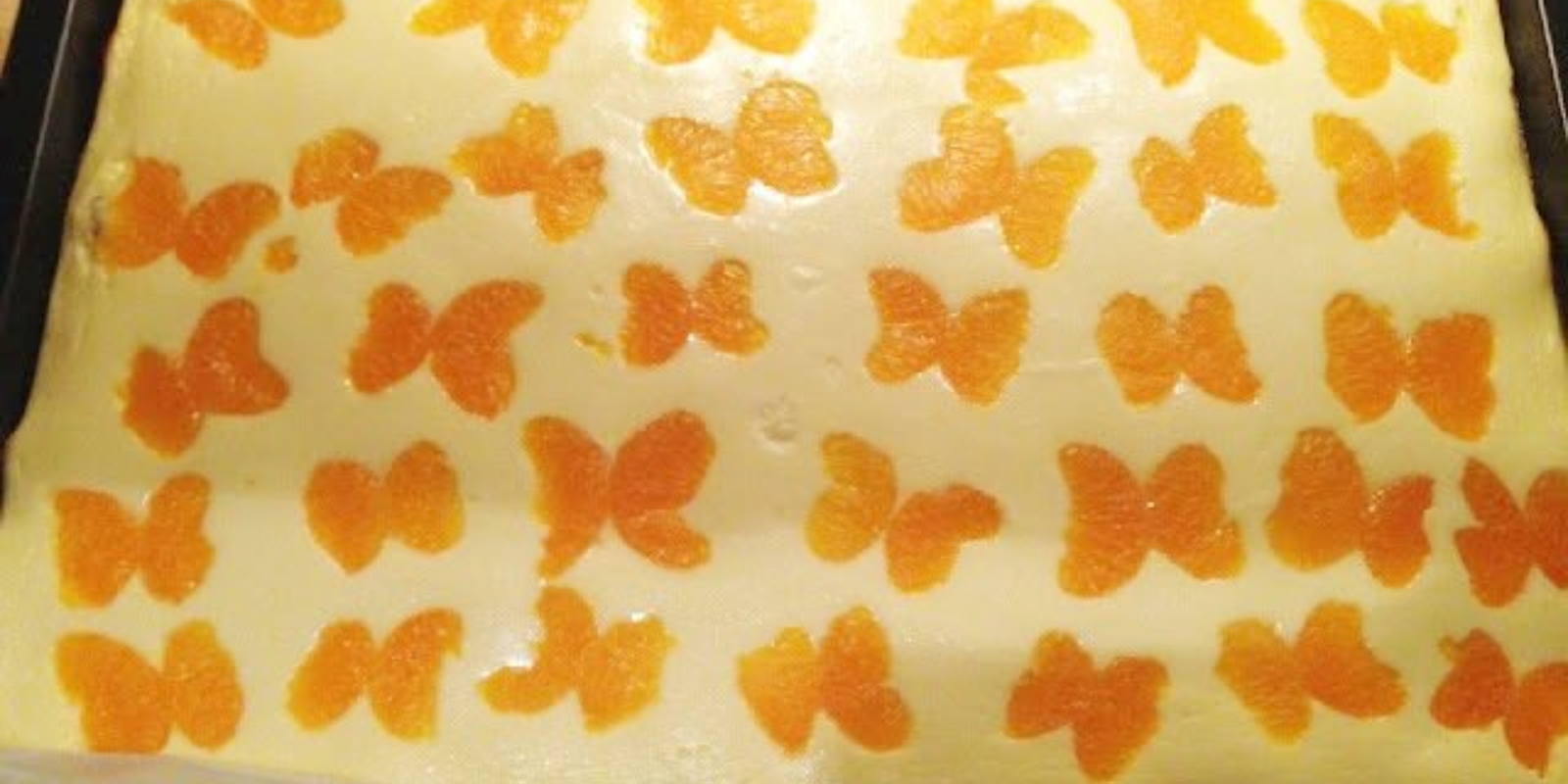 Blitz Käsekuchen mit Mandarinen vom Blech in 5 Minuten