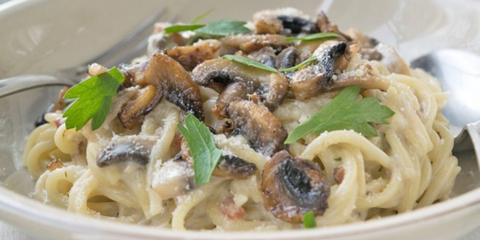 Champignons Spaghetti aus der Pfanne