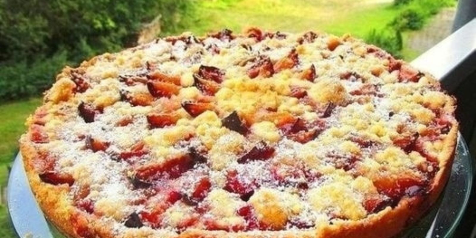 Ein echtes Rezept für Feinschmecker ~ Omas Zwetschgenkuchen mit Zimtstreuseln in 5 Min. zubereitet