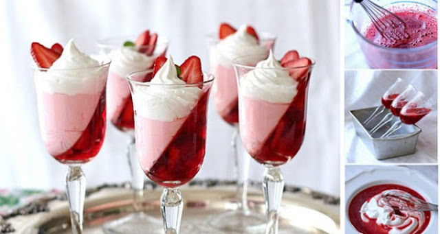 Eine gut aussehende Tasse voller Erdbeeren aus 3 Zutaten