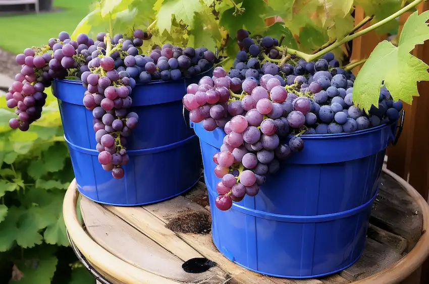 Eimer mit Trauben