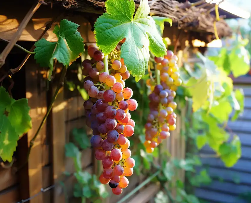 Weinrebe im heimischen Garten