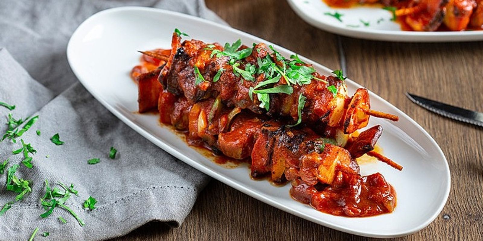 Fantastischer Schaschlik mit selbstgemachter Schaschliksoße