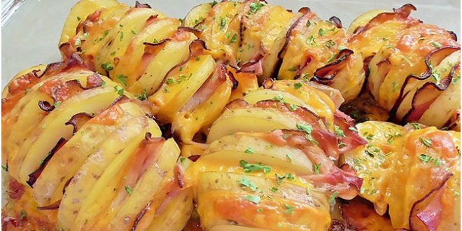 Fächerkartoffeln mit Schinken und Käse