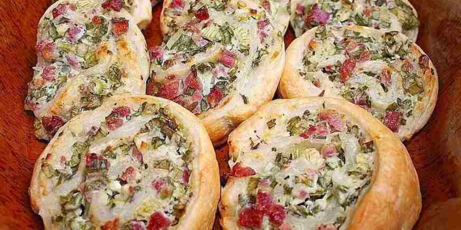 Flammkuchenrolle zum Mittagessen