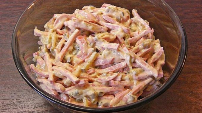 Fleischsalat mit 3 Zutaten, schmeckt wie vom Metzger !