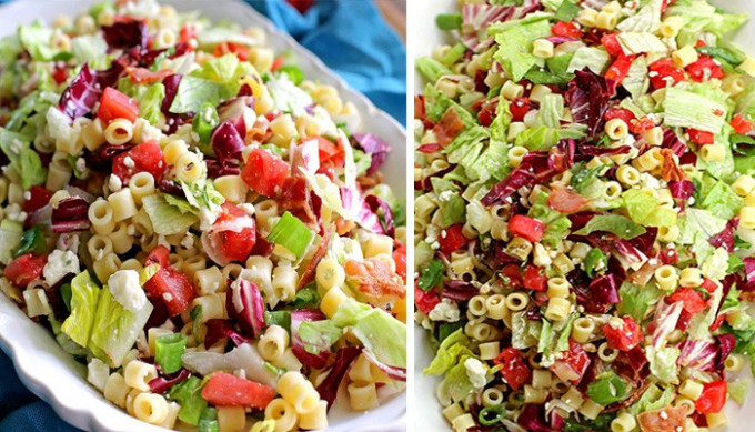 Frischer Gemüse-Käse-Nudelsalat