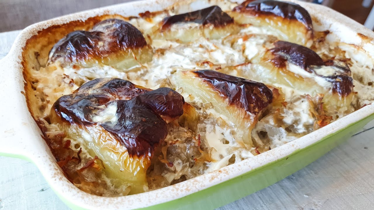 Gefüllte Paprika mit Hackfleisch & Knoblauch