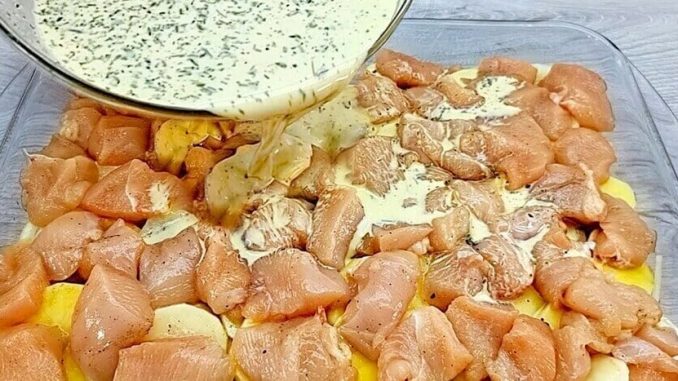 Hähnchen Kartoffel Gratin, könnte ich gerade jeden Tag essen!