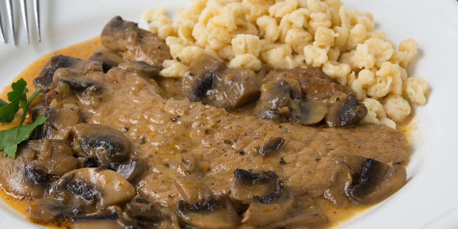 Jägerschnitzel, Rahmsoße, Pilzrahmsoße