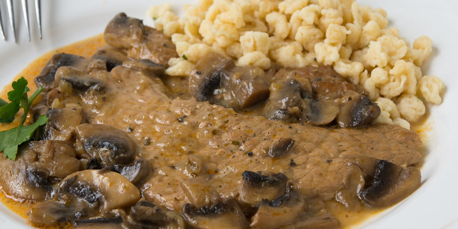 Jägerschnitzel, Rahmsoße, Pilzrahmsoße