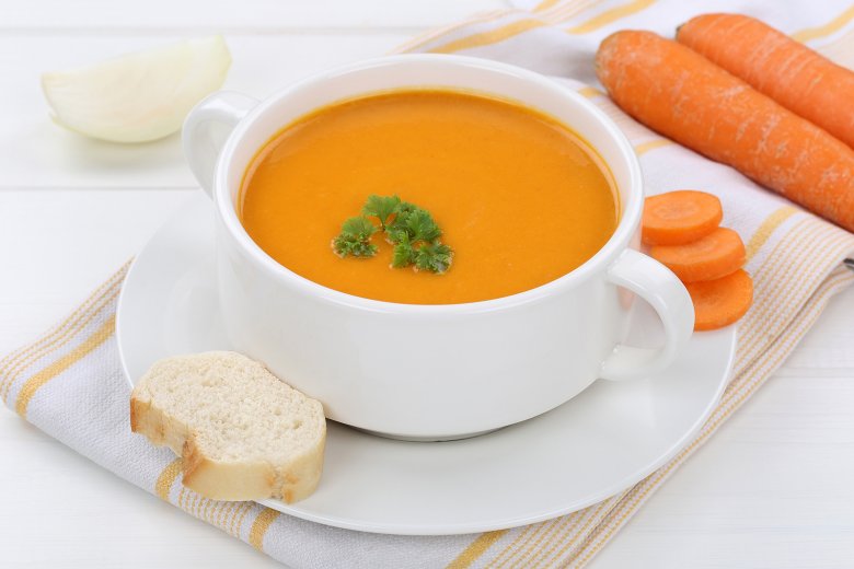 Karottencremesuppe mit Kartoffeln