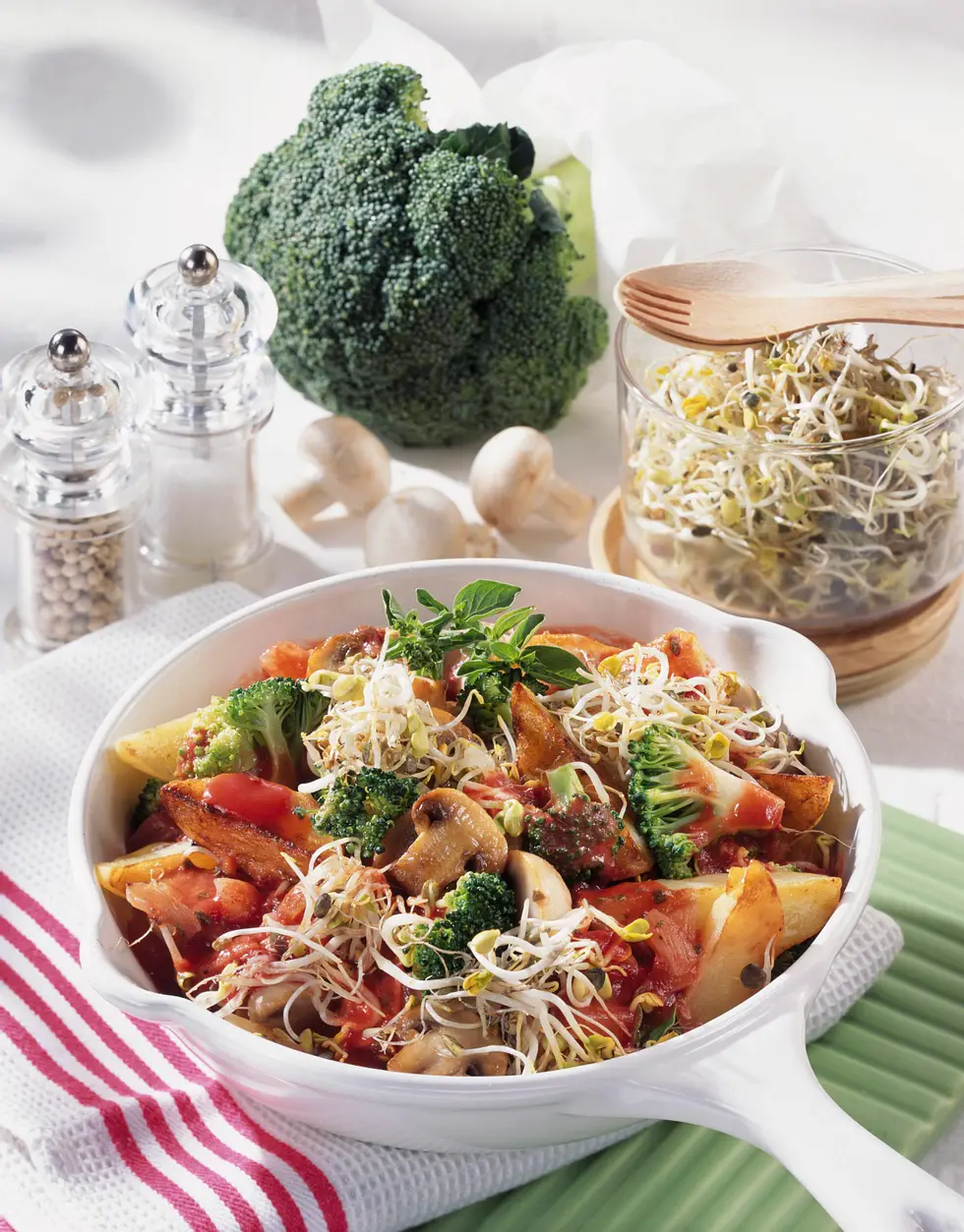 Kartoffelpfanne mit Sprossen-Mix