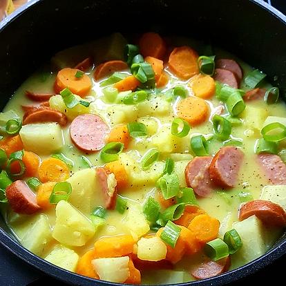 Kohlrabieintopf mit Wurst