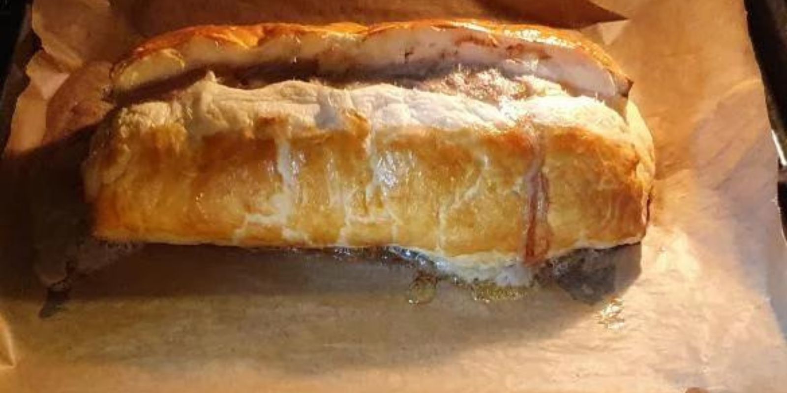 Käse Hackbraten in Blätterteig