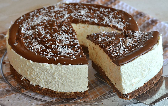 Käsekuchen mit Kokos und Nutella