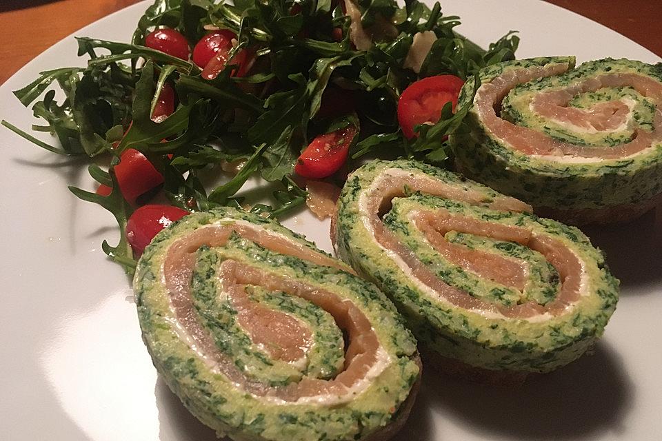 Lachs-Spinat-Rolle
