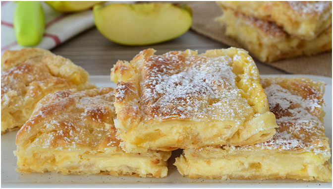 Leckere Apfelpudding Schnitten die immer gelingen