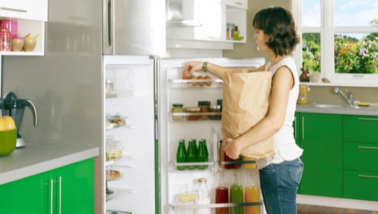 7 alimenti in frigo 7 Lebensmittel im Kühlschrank