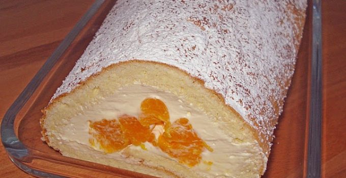 Mandarinenquark – Biskuitrolle