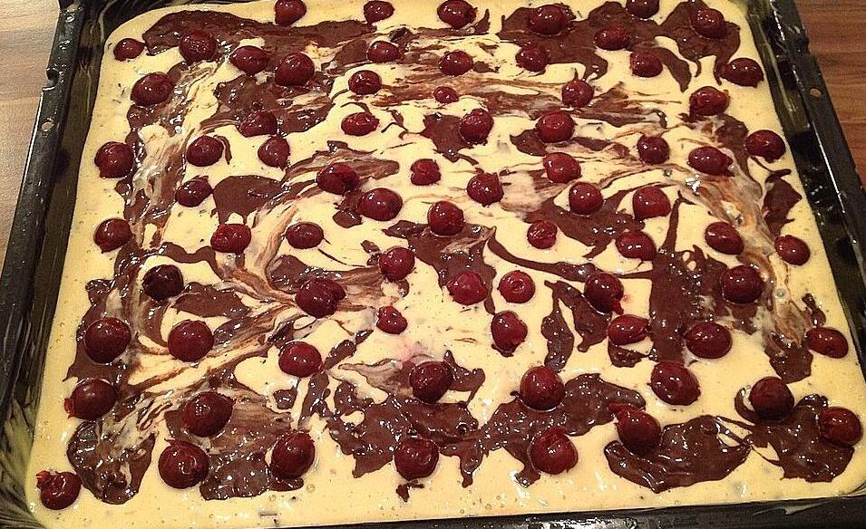 Marmorblechkuchen mit Kirschen, super lecker