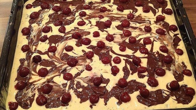 Marmorblechkuchen mit Kirschen, super lecker