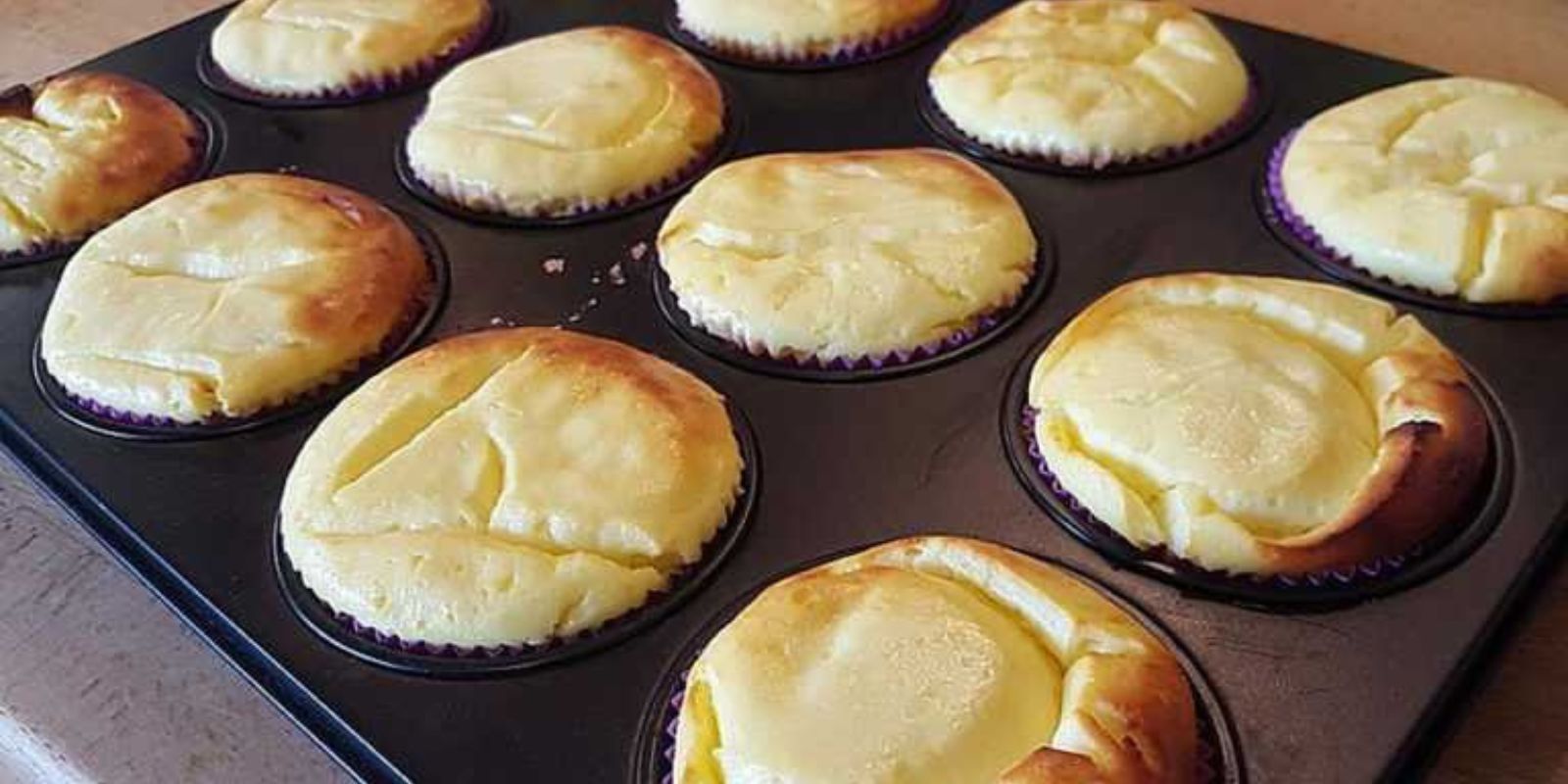 Quark Muffins mit Vanillepudding