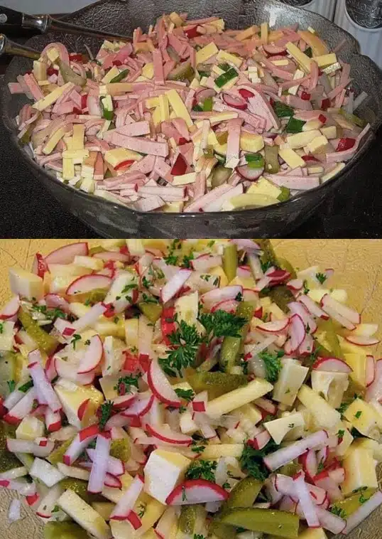 Radieschen Käse Salat, Wahnsinnig lecker!