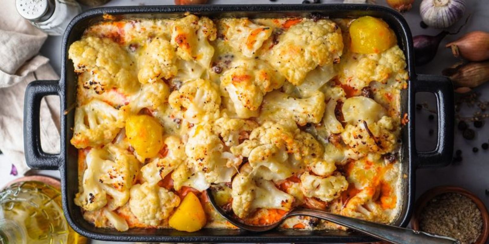 Rezept für Kartoffeln mit Blumenkohl, holländischer Soße und Hähnchen Cordon Bleu: Ein Köstliches Hauptgericht