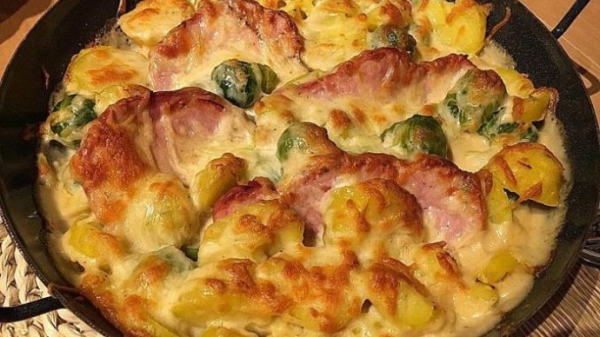 Rindfleisch-Rosenkohl-Auflauf