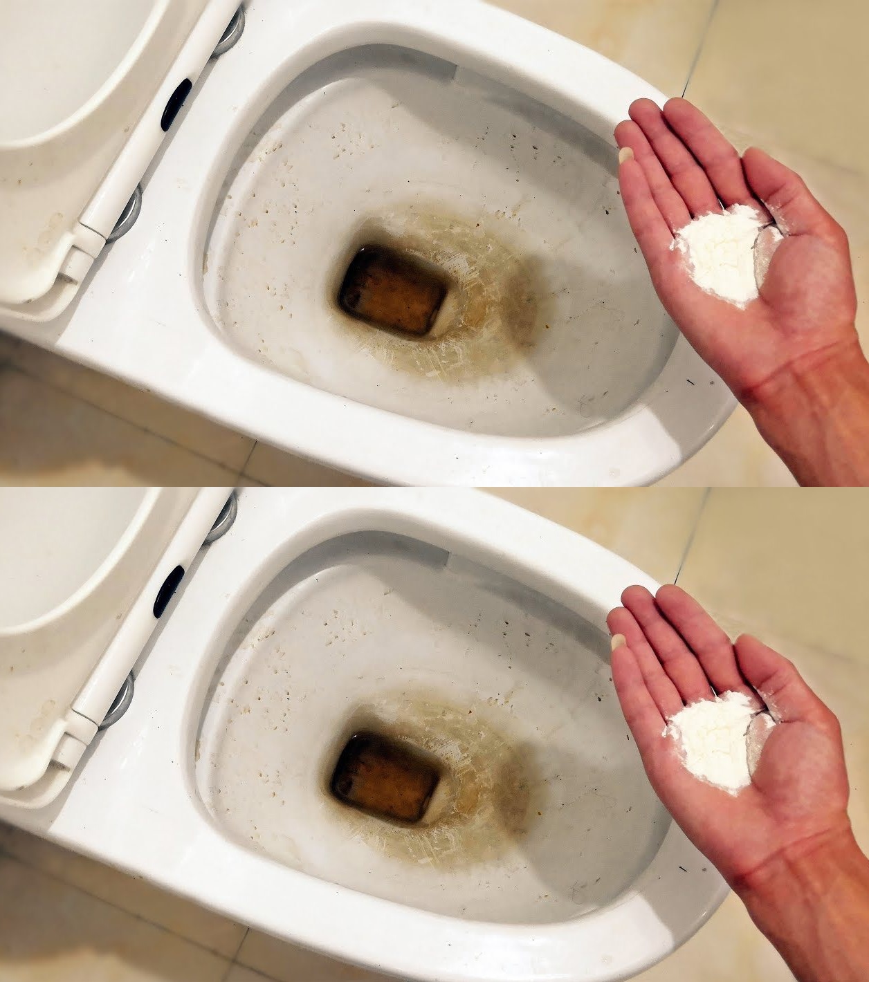 Saubere und glänzende Toilette, das ist der Trick, den sogar 5-Sterne-Hotels anwenden