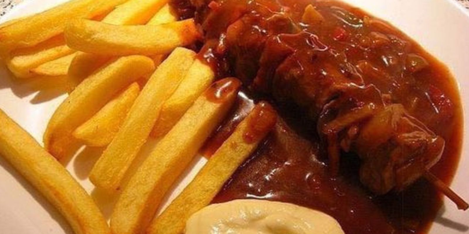 Schaschlik, Geschmack besser als ausse Frittenschiebe.