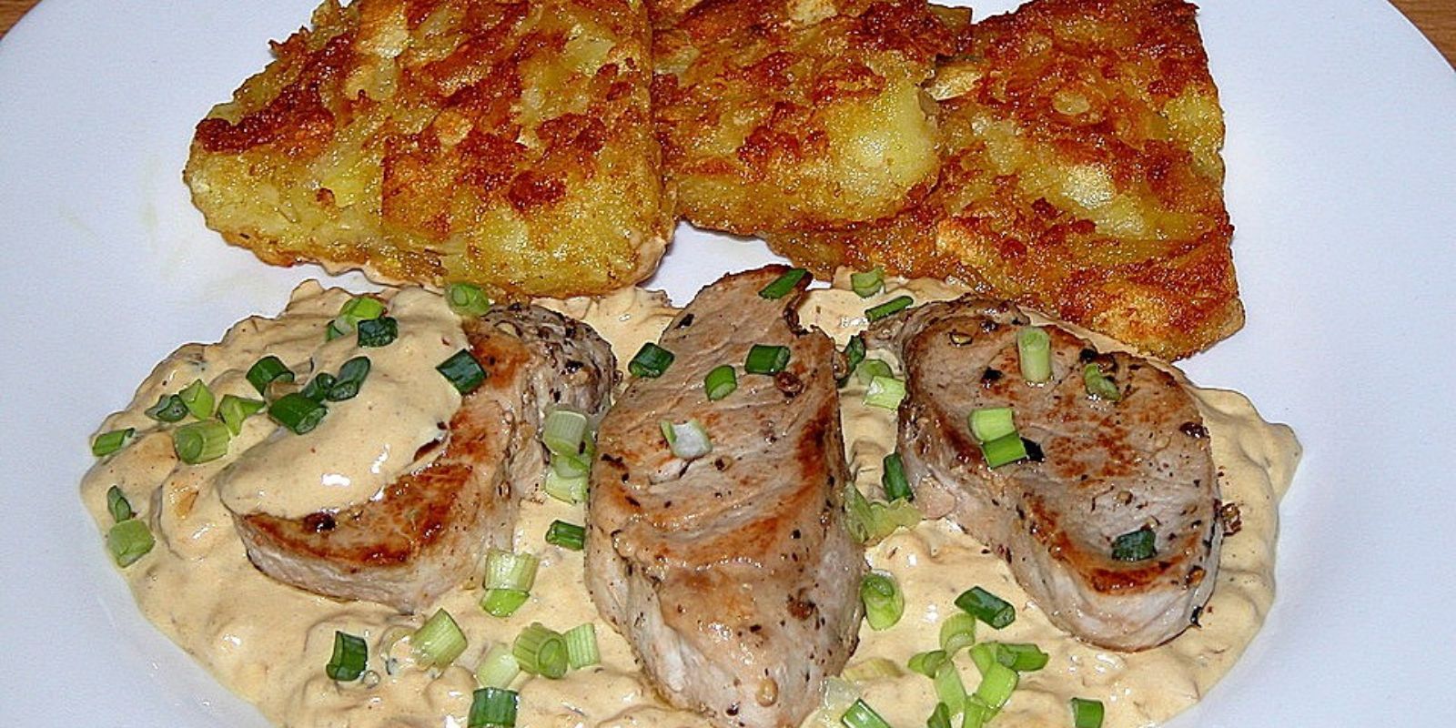 Schweinefilet in Sahnesauce