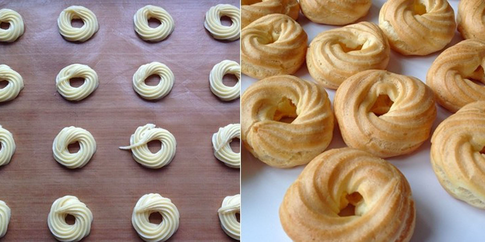 Spritzkuchen mit Eigelbcreme