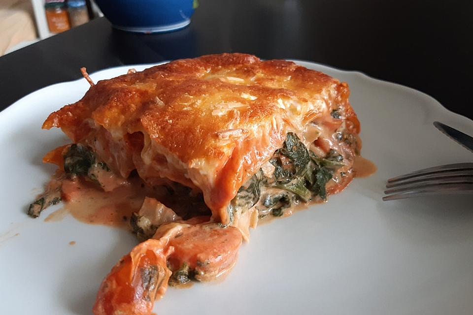 Vegetarische Spinat-Gemüse-Lasagne mit Tomatensoße – Oma rezepte