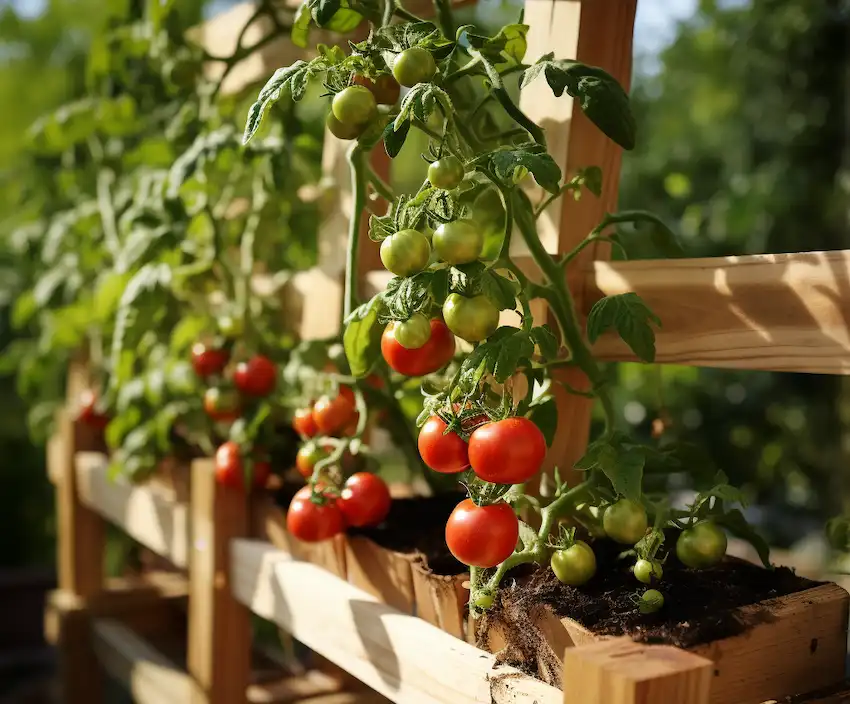 Stützkäfige aus Holz für Tomatenpflanzen 1