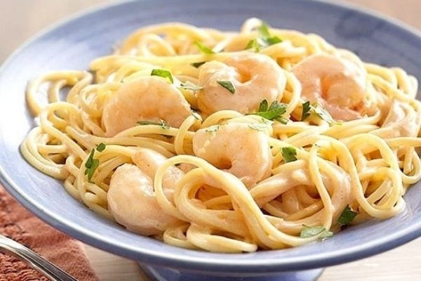 Spaghetti mit Garnelencreme