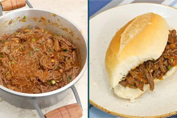 Carne louca para lanches feita na panela de pressão fica pronta em minutos e é uma delícia