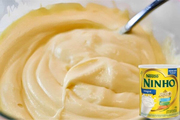 Creme belga de leite ninho perfeito para recheio de bolo e para comer de colher.