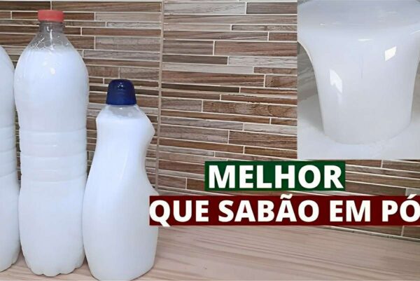 Fiz esse sabão líquido para roupas brancas e coloridas usando ingredientes simples que eu tinha no armário