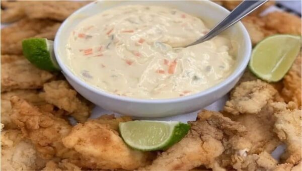 Iscas de Peixe com Molho Tártaro