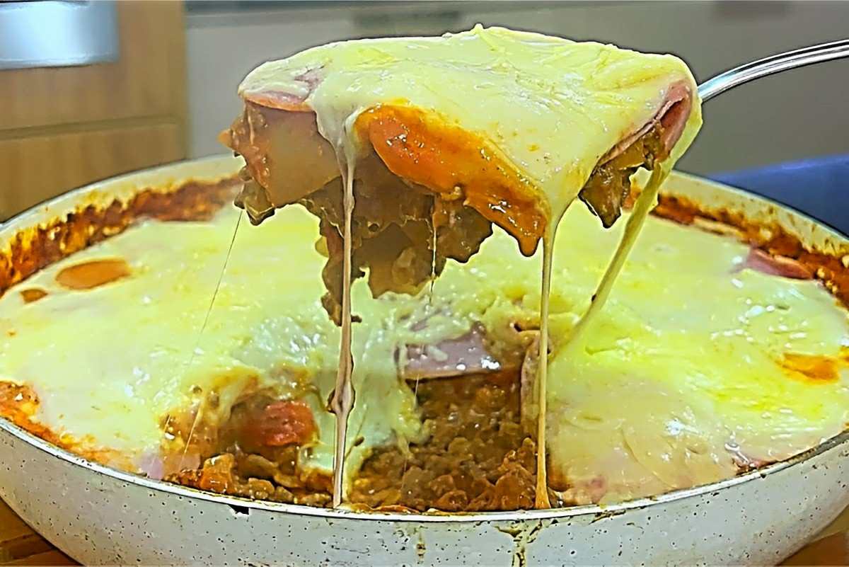 Lasanha de frigideira deliciosa e que fica pronta rapidinho