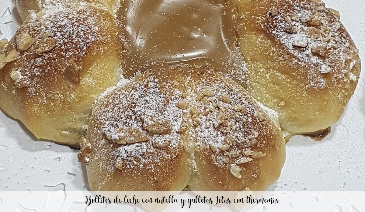 Milk buns with nutella and Lotus cookies with thermomix 