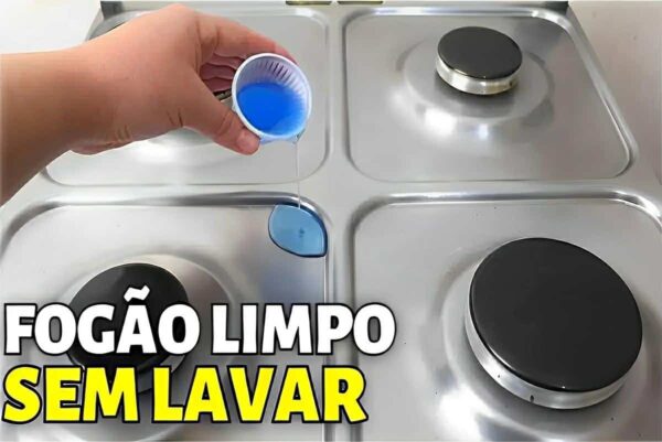 Misturinha para limpar fogão que deixa o fogão brilhando sem ter que esfregar