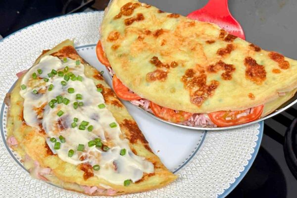 Panqueca diferente com ovos e polvilho para rechear como quiser