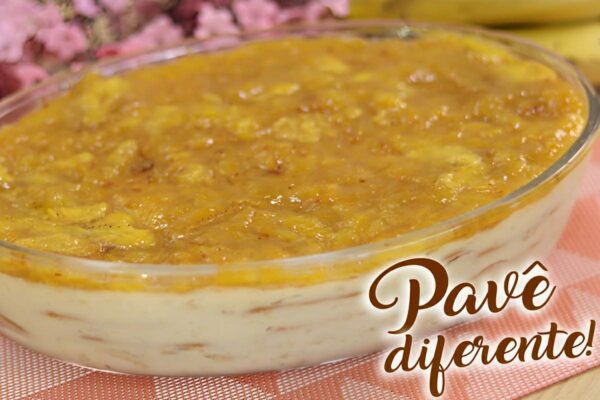 Pavê de banana com bolacha maisena muito simples e fácil de fazer