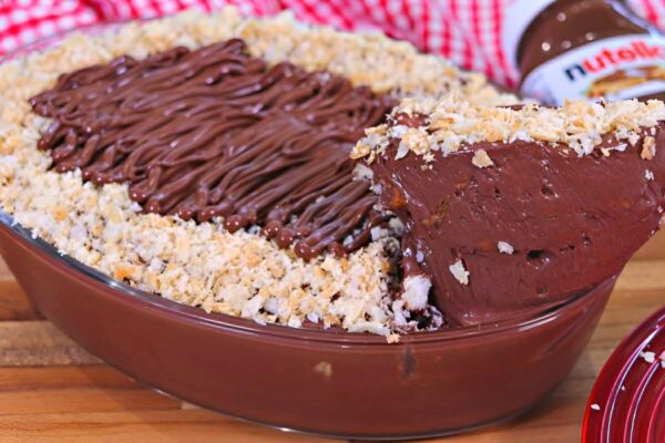 Pavê de nutella com nata super cremoso e perfeito para a sobremesa