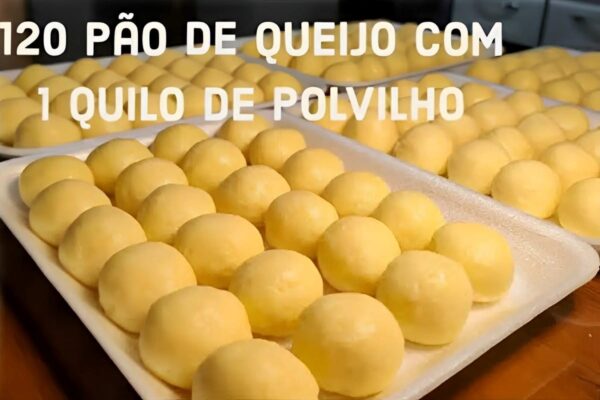 Pão de queijo que rende muito: apenas 1 kg de polvilho azedo rende 120 unidades de pão de queijo