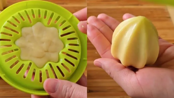 Pãozinho brioche recheado feito com espremedor de suco de laranja
